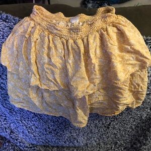 Shabby white floral chic layer skirt XL